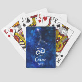 Kanker Zodiac Constellation Blue Galaxy Monogram Pokerkaarten (Achterkant)