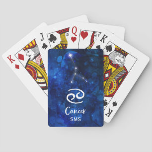 Kanker Zodiac Constellation Blue Galaxy Monogram Pokerkaarten