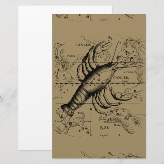 Kanker Zodiac Constellation door Hevelius 1690 Briefpapier (Voorkant / Achterkant)
