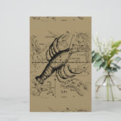 Kanker Zodiac Constellation door Hevelius 1690 Briefpapier (Staand voorkant)