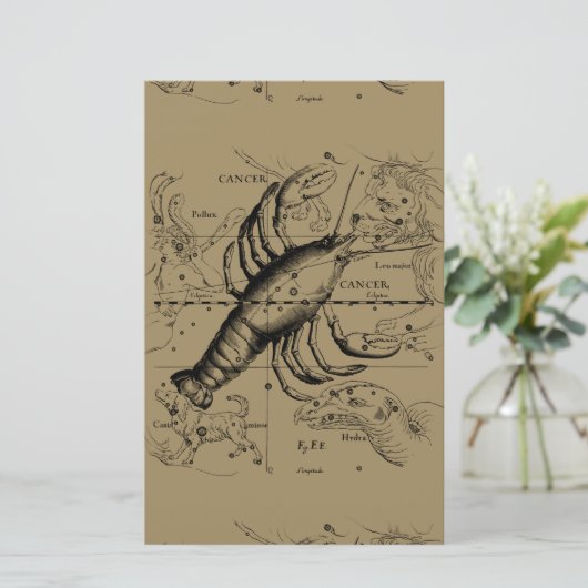 Kanker Zodiac Constellation door Hevelius 1690 Briefpapier (Staand voorkant)