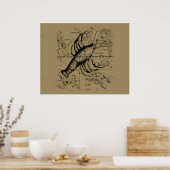 Kanker Zodiac Constellation door Hevelius 1690 Poster (Keuken)