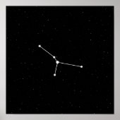 Kanker Zodiac Constellation Modern Black & White Poster (Voorkant)