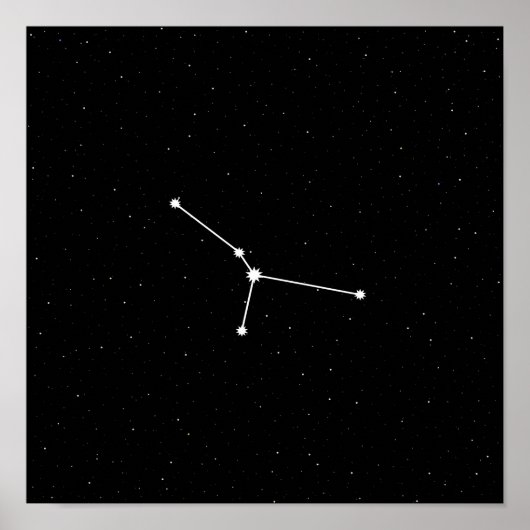 Kanker Zodiac Constellation Modern Black & White Poster (Voorkant)