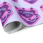 Kanker Zodiac Coquette Hart Verjaardagstaart Cadeaupapier (Rol Hoek)