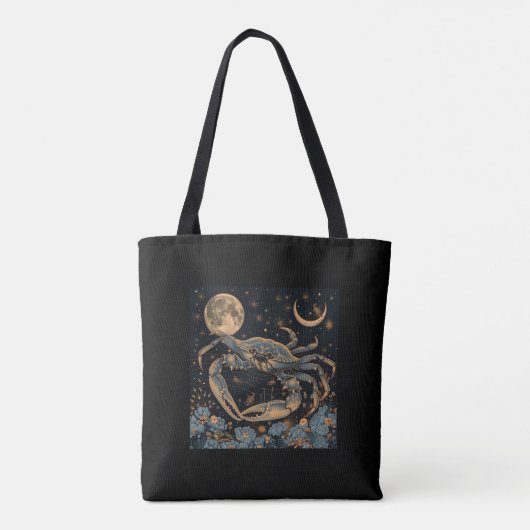 Kanker Zodiac Crab Horoscoop Teken Canvas tas (Achterkant)