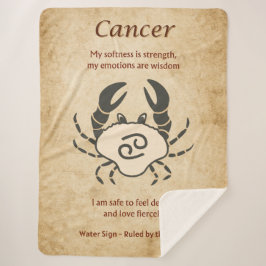 Kanker Zodiac Design met Intuïtieve Affirmaties Sherpa Deken