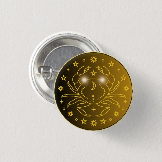 Kanker Zodiac Embleem | Minimaal Hemels Symbool Ronde Button 3,2 Cm (Voorkant /achterkant)