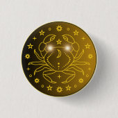 Kanker Zodiac Embleem | Minimaal Hemels Symbool Ronde Button 3,2 Cm (Voorkant)