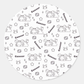 Kanker Zodiac fluistert - Monochroom magisch patro Ronde Sticker