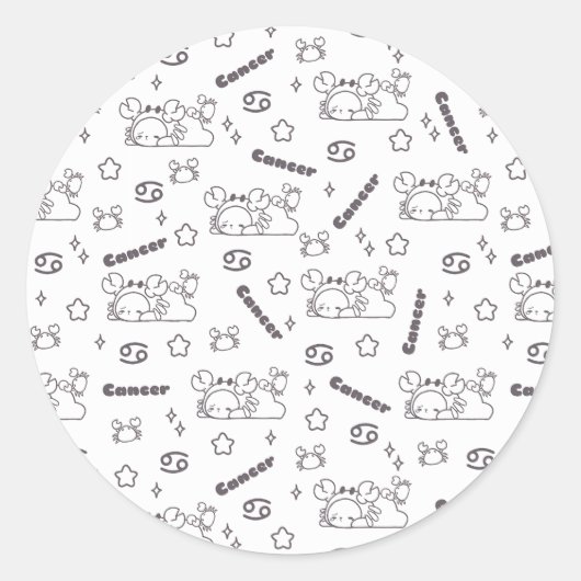 Kanker Zodiac fluistert - Monochroom magisch patro Ronde Sticker (Voorkant)