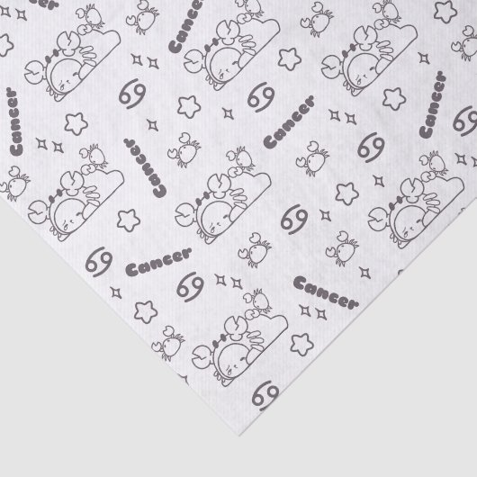 Kanker Zodiac fluistert - Monochroom magisch patro Tissuepapier (Detail)