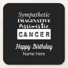 Kanker Zodiac Fun Kenmerken Verjaardag Kartonnen Onderzetters