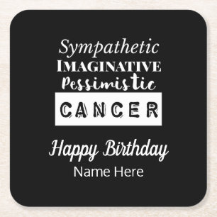 Kanker Zodiac Fun Kenmerken Verjaardag Kartonnen Onderzetters