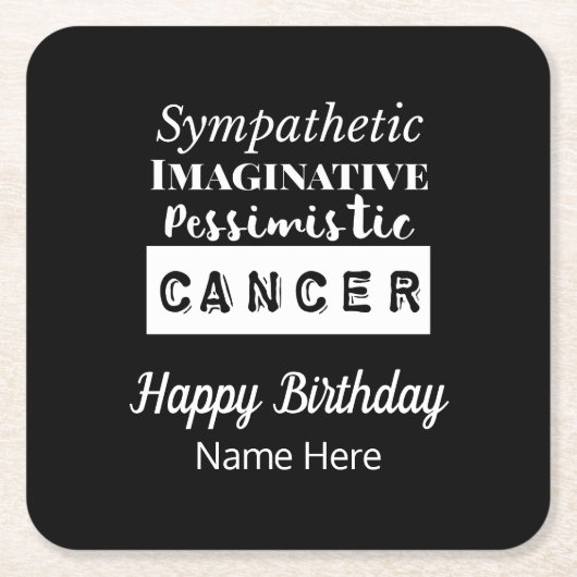 Kanker Zodiac Fun Kenmerken Verjaardag Kartonnen Onderzetters (Voorkant)