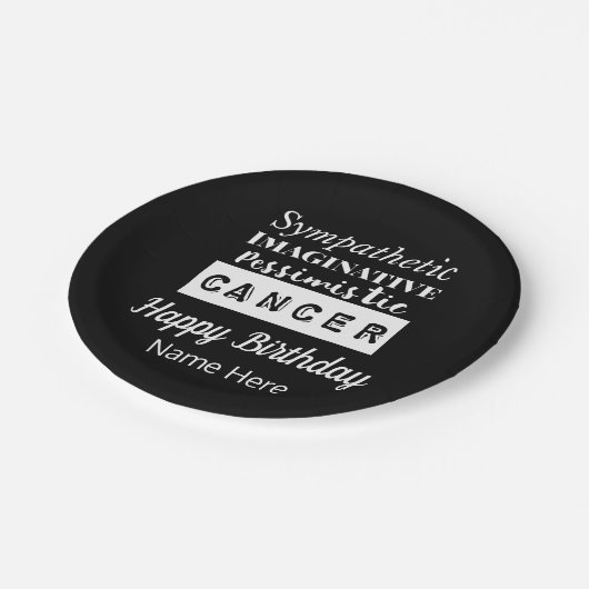 Kanker Zodiac Fun Kenmerken Verjaardag Papieren Bordje (Gekanteld)