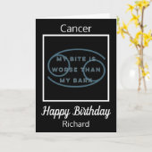 Kanker Zodiac Fun Quote in Black in White Birthday Kaart (Gele Bloem)