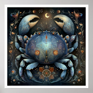 Kanker Zodiac Geboorteteken Astrologie Celestiaal Poster