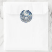 Kanker Zodiac Hemelse Krab en Maan Ronde Sticker (Tas)