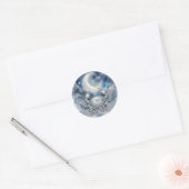 Kanker Zodiac Hemelse Krab en Maan Ronde Sticker (Envelop)