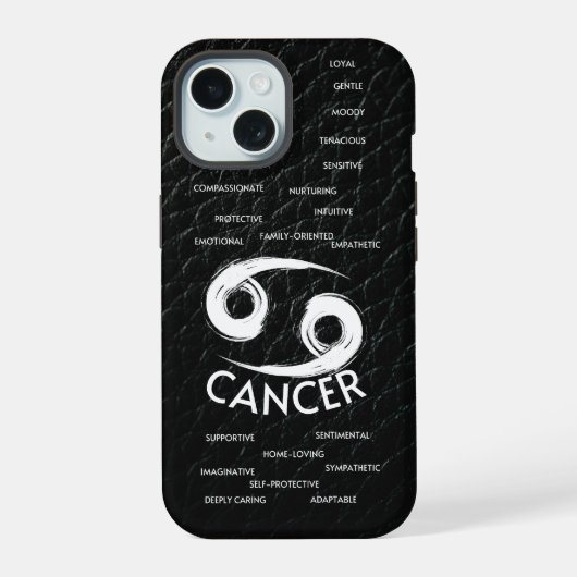 Kanker Zodiac Horoscoop Traits Guys iPhone 15 Case (Achterkant)