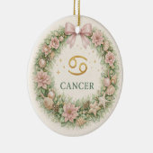 Kanker Zodiac Kerst Ornament – Winter Bloemen (Rechts)