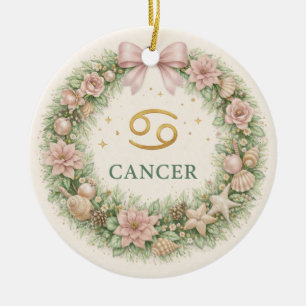 Kanker Zodiac Kerst Ornament – Winter Bloemen