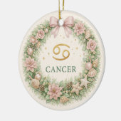 Kanker Zodiac Kerst Ornament – Winter Bloemen (Links)