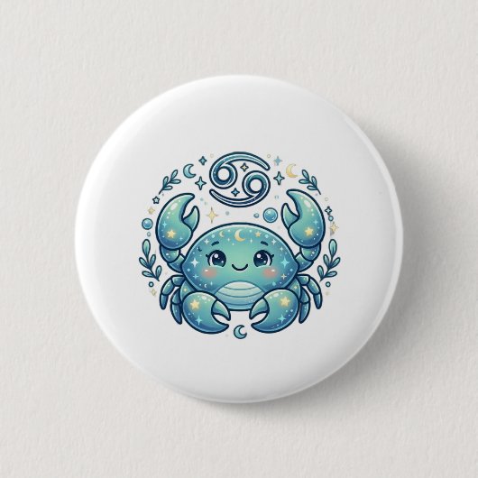 Kanker Zodiac Knopen Ronde Button 5,7 Cm (Voorkant)