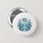 Kanker Zodiac Knopen Ronde Button 5,7 Cm (Voorkant /achterkant)