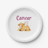 Kanker Zodiac Koe PNG, Schattigee Kanker Papieren Bordje (Voorkant)
