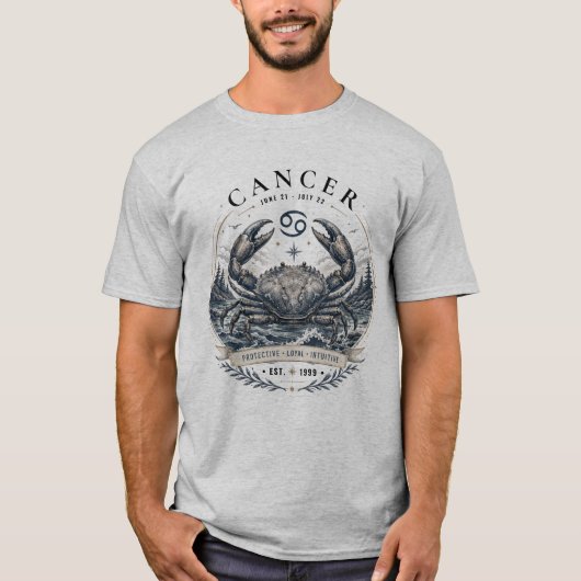 Kanker Zodiac Krab Heren T-Shirt (Voorkant)