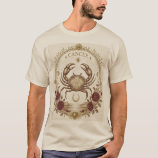 Kanker Zodiac Krab Kunst in Vintage Stijl T-shirt