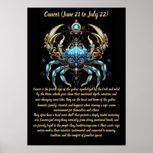 Kanker Zodiac Kunst Poster (Voorkant)