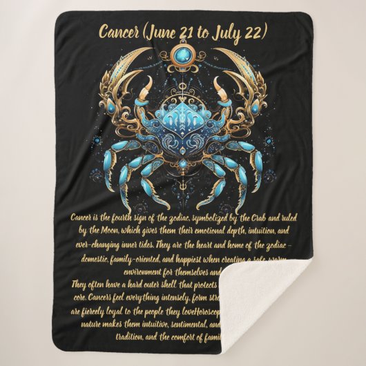 Kanker Zodiac Kunst Sherpa Deken (Voorkant)