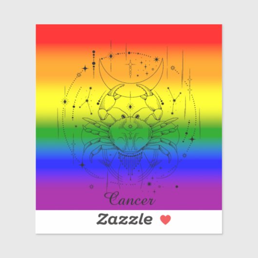 Kanker Zodiac LGBTQ Pride Rainbow Astrologie Ontwe Sticker (Vel)