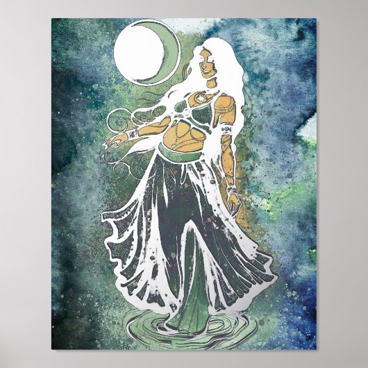 Kanker Zodiac MoonChild Goddess buikdanseres Folie Afdrukken (Voorkant)