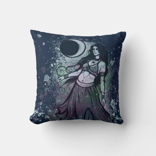 Kanker Zodiac MoonChild Goddess buikdanseres Kussen (Voorkant)