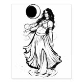 Kanker Zodiac MoonChild Goddess buikdanseres Rubberstempel (Afrduk)