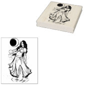 Kanker Zodiac MoonChild Goddess buikdanseres Rubberstempel (Gestempeld)