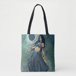 Kanker Zodiac MoonChild Goddess buikdanseres Tote Bag