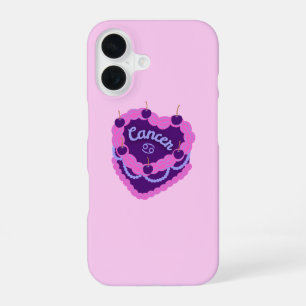 Kanker Zodiac Pastel Hart Verjaardagstaart iPhone 16 Hoesje
