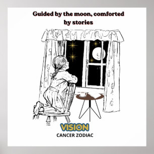 Kanker Zodiac Poster geleid door de Maan