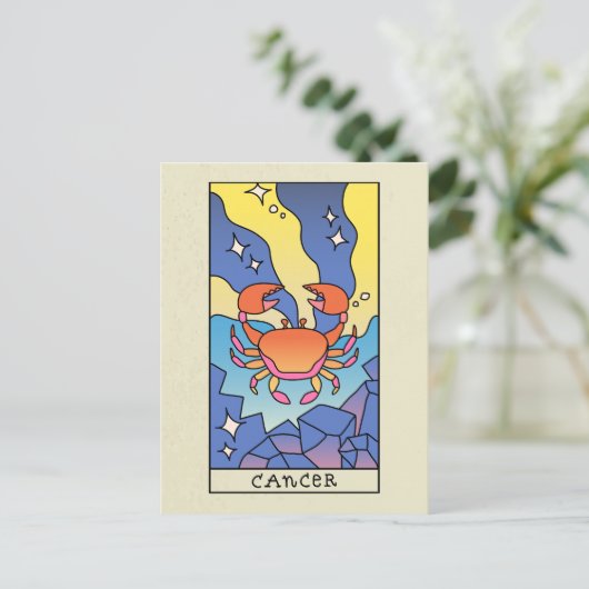 Kanker Zodiac Sign Abstract Art  Briefkaart (Staand voorkant)