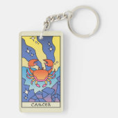 Kanker Zodiac Sign Abstract Art  Sleutelhanger (achterkant)