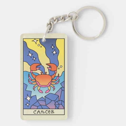 Kanker Zodiac Sign Abstract Art Sleutelhanger (achterkant)
