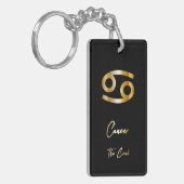 Kanker Zodiac Sign, Black & Gold Sleutelhanger (Voorkant Links)