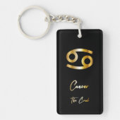 Kanker Zodiac Sign, Black & Gold Sleutelhanger (Voorkant)