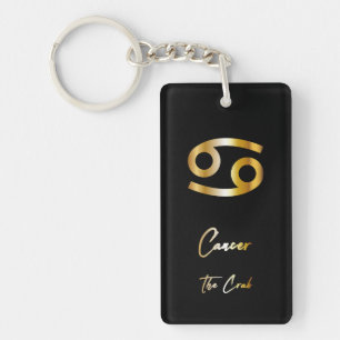 Kanker Zodiac Sign, Black & Gold Sleutelhanger