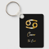 Kanker Zodiac Sign, Black & Gold Sleutelhanger (Voorkant)
